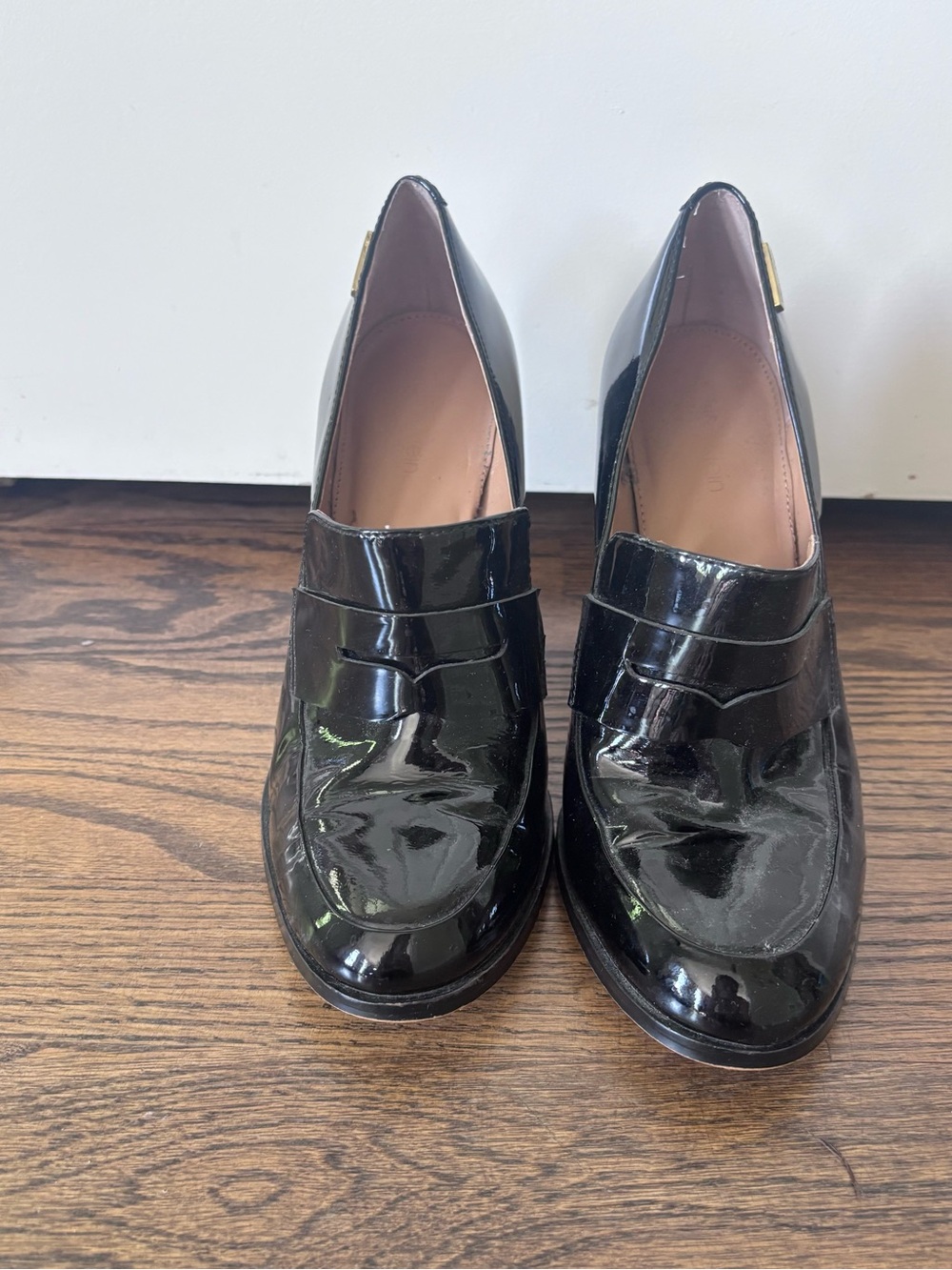 Calvin Klein Kathryn Black Patent Leather Penny Loafers